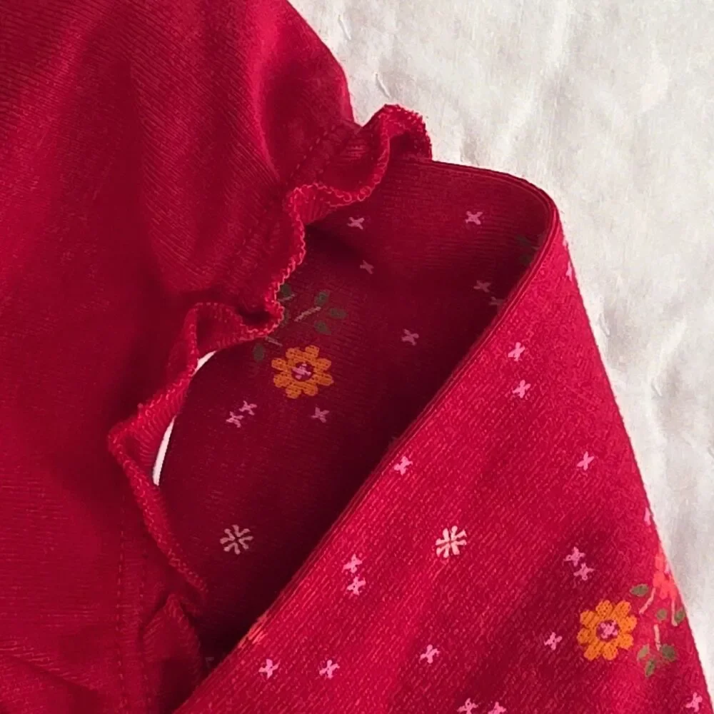 Vintage Gymboree Long Sleeved Top Size 6 Red Floral Layered T-Shirt 2007 NWT